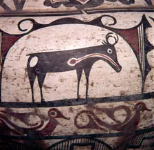 Hunting Magic, Design on pottery vessel, Zuni tribe, Pueblo Indian