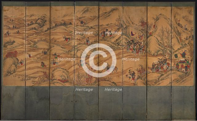 Hunting Scene, 1800s. Creator: Unknown.