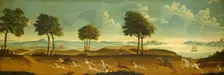 Hunting Scene with a Harbor, 18th century. Creator: Unknown