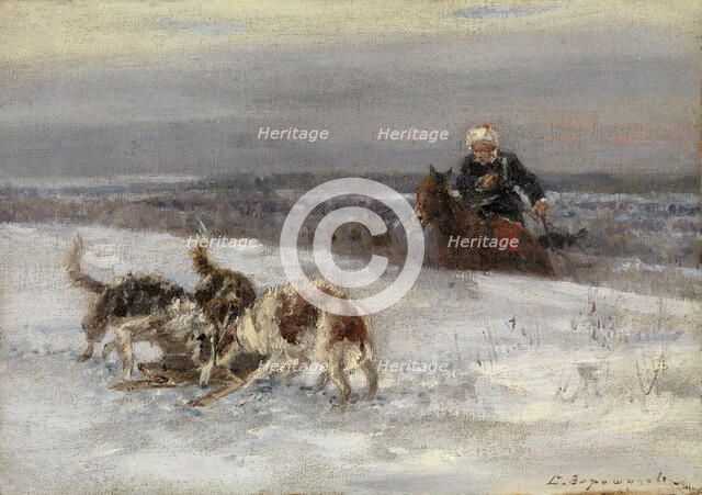 Hunting Scene. Artist: Voroshilov, Sergey Semyonovich (before 1865-after 1911)
