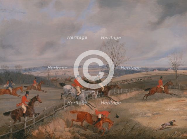 Hunting Scene: Drawing the Cover, ca. 1840. Creator: Henry Thomas Alken.