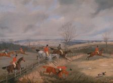 Hunting Scene: Drawing the Cover, ca. 1840. Creator: Henry Thomas Alken