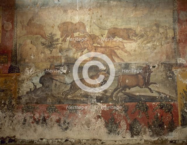 Hunting scene, House of Lucio Ceio Secondo, Pompeii, Italy, 1st century AD. Creator: Unknown.