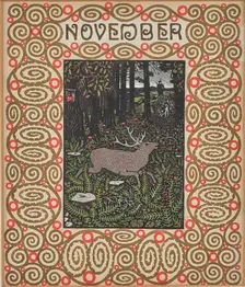Hunting scene. Monthly newsletter: November. Creator: Krenek, Carl (1880-1949)