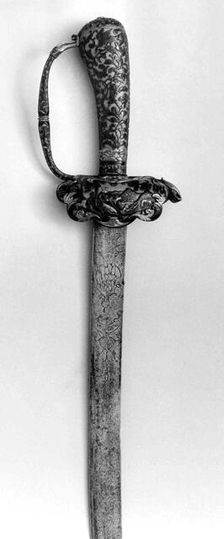 Hunting Sword, hilt, Japanese, made for the European market; blade, Western European, c1700-1750. Creator: Unknown