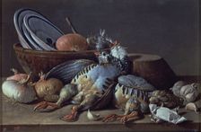Hunting still life, 18th century. Creator: Melendez, Luis Egidio (1716-1780)