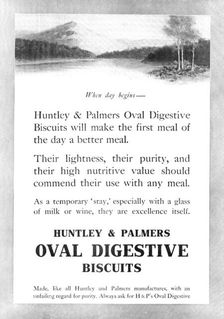 Huntley & Palmers Oval Digestive Biscuits, 1909. Creator: Unknown