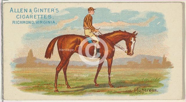 Huntress, from The World's Racers series (N32) for Allen & Ginter Cigarettes, 1888. Creator: Allen & Ginter.