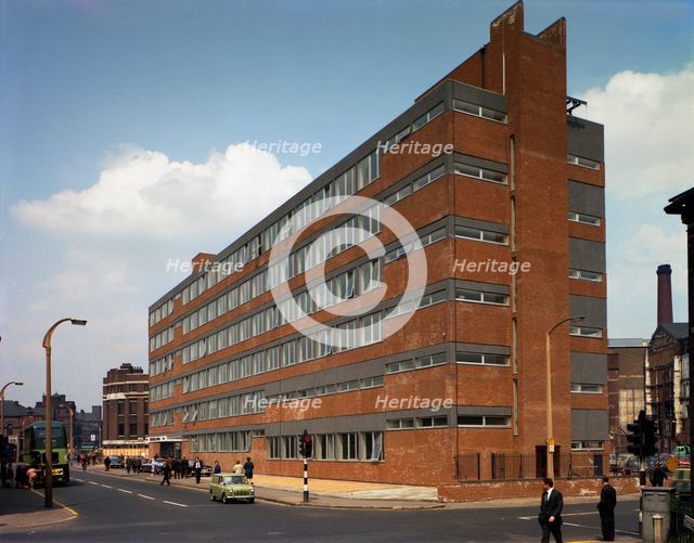 Huntsman House, headquarters of Tetley's brewers, Leeds, West Yorkshire, 1968.  Creator: Michael Walters.