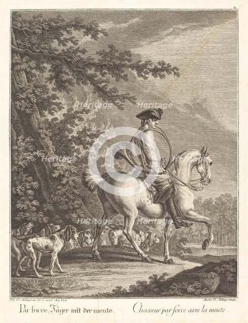 Huntsman with a Pack of Hounds. Creator: Johann Elias Ridinger.