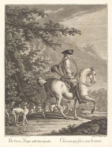 Huntsman with a Pack of Hounds. Creator: Johann Elias Ridinger