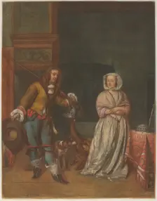 Huntsman Visiting a Lady, 1783/1786. Creator: Carlo Lasinio