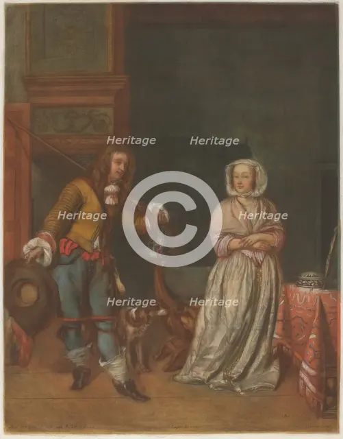 Huntsman Visiting a Lady, 1783/1786. Creator: Carlo Lasinio.