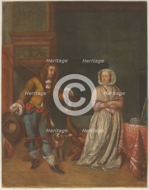 Huntsman Visiting a Lady, 1783/1786. Creator: Carlo Lasinio.