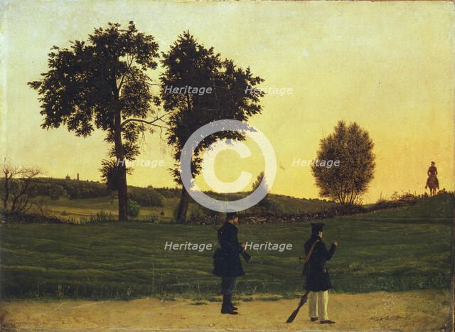 Huntsmen, 1839. Artist: Shchedrovsky, Ignati Stepanovich (1815-1870)