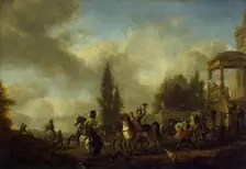 Huntsmen Setting Out, 1650. Creator: Philip Wouverman