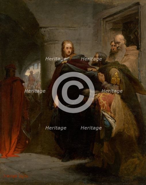 Hunyadi's Farewell to his Homeland, 1864-1866. Creator: Gyula Benczúr.
