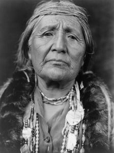 Hupa woman, c1923. Creator: Edward Sheriff Curtis