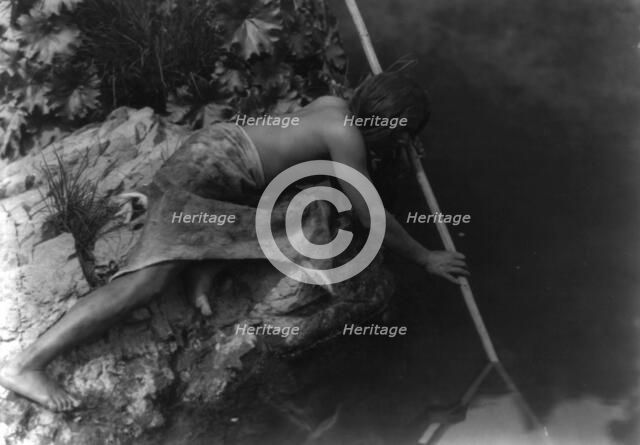 Hupa fisherman, 1923. Creator: Edward Sheriff Curtis.