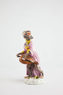 Hurdy-Gurdy Player for the Monkey Band, Meissen, c. 1765. Creators: Meissen Porcelain, Johann Joachim Kaendler