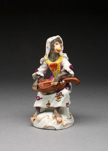 Hurdy-Gurdy Player, Vienna, c. 1760/70. Creator: Vienna State Porcelain Manufactory