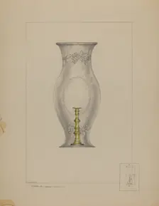 Hurricane Shade and Candlestick, c. 1937. Creator: Henry Meyers