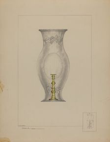 Hurricane Shade and Candlestick, c. 1937. Creator: Henry Meyers