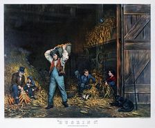 Husking 1861. Artist: Currier and Ives