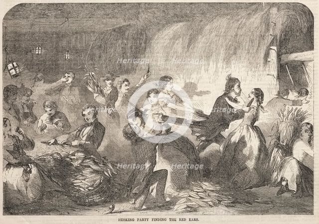 Husking Party Finding the Red Ears, 1857. Creator: Winslow Homer (American, 1836-1910).