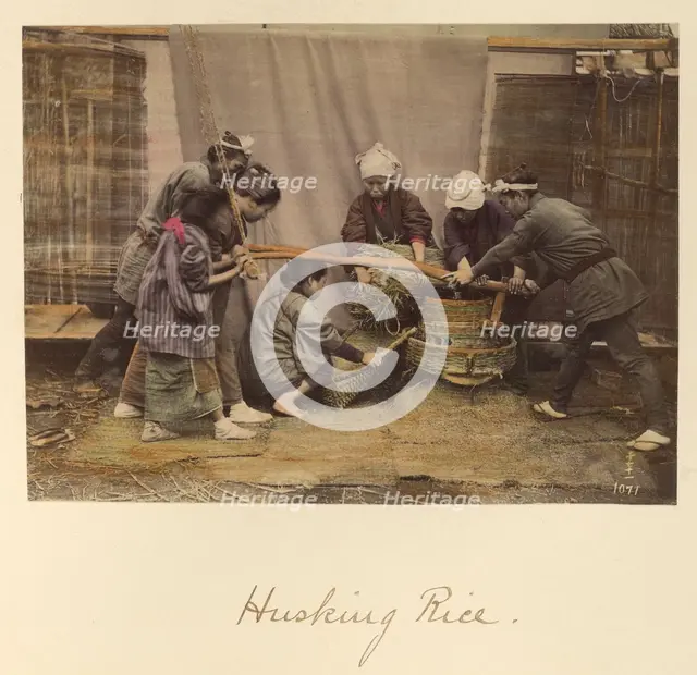 Husking Rice, about 1873-1883. Creator: Shinichi Suzuki I.