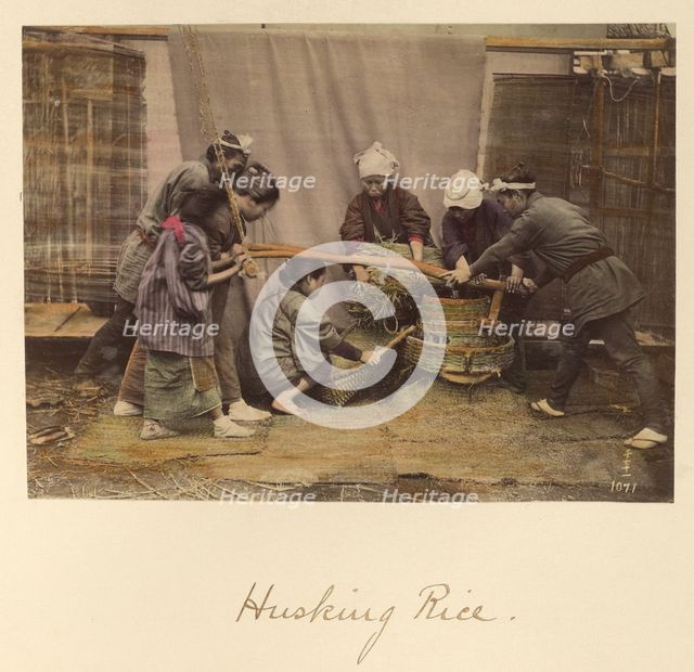 Husking Rice, about 1873-1883. Creator: Shinichi Suzuki I.