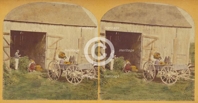 Husking Scene., about 1870-1880. Creator: Unknown.