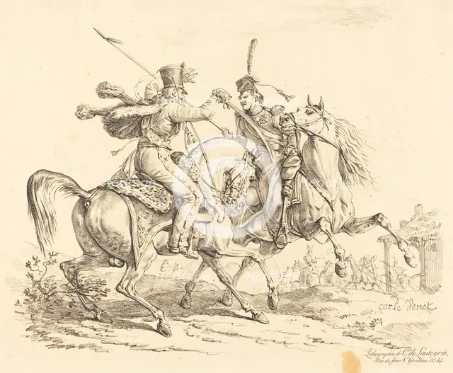 Hussard Striking a Cossack. Creator: Carle Vernet.