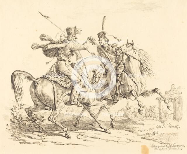 Hussard Striking a Cossack. Creator: Carle Vernet.