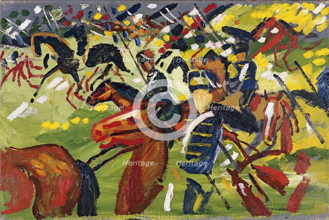 Hussars on a Sortie, 1913. Artist: Macke, August (1887-1914)