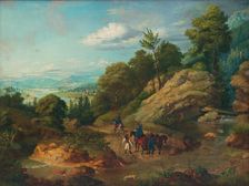 Hussars on patrol, 1850. Creator: Frantisek Klimkovic