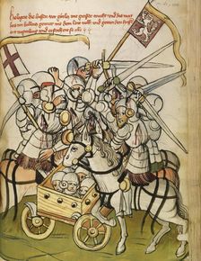 Hussite War (From: The life and times of the Emperor Sigismund by Eberhard Windeck), c. 1450. Artist: Lauber, Diebold, (Workshop)