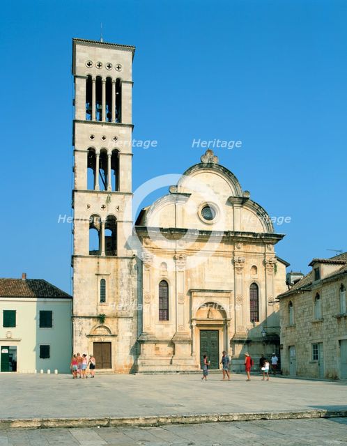 Hvar cathedral, Croatia. Creator: Peter Thompson.