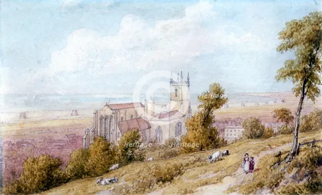 'Hythe Church and Martello Tower', 19th century.            Artist: William Westall
