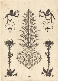 Hyacinth-Shaped Brooch with Winged Snakes at Top and Winged Animals at Bottom, 1596. Creator: Daniel Mignot