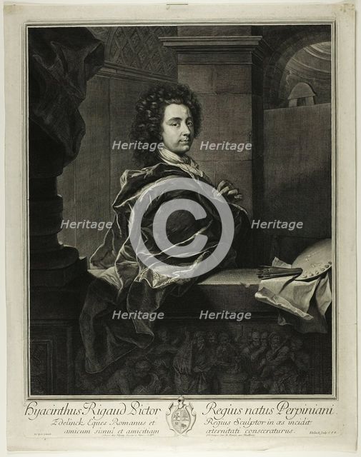 Hyacinthe Rigaud, 1698. Creator: Gerard Edelinck.