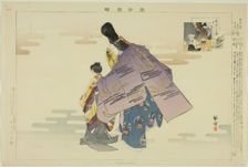 Hyakuman, from the series "Pictures of No Performances (Nogaku Zue)", 1898. Creator: Kogyo Tsukioka
