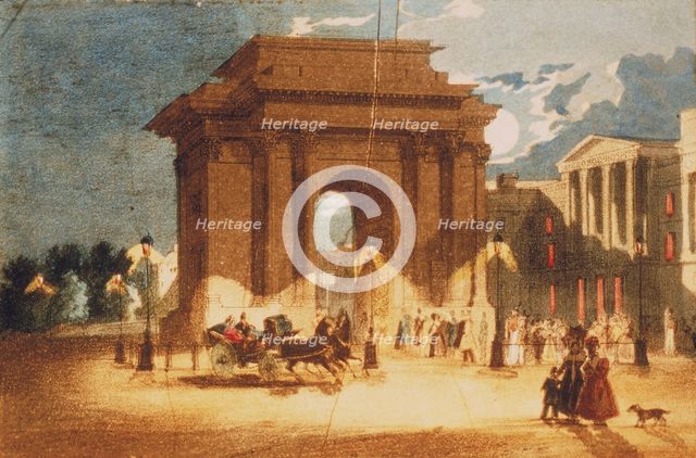 Hyde Park Corner, Westminster, London, c1835. Artist: W Spooner