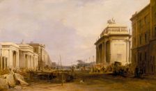 Hyde Park Corner and Constitution Arch c1833. Creator: James Holland