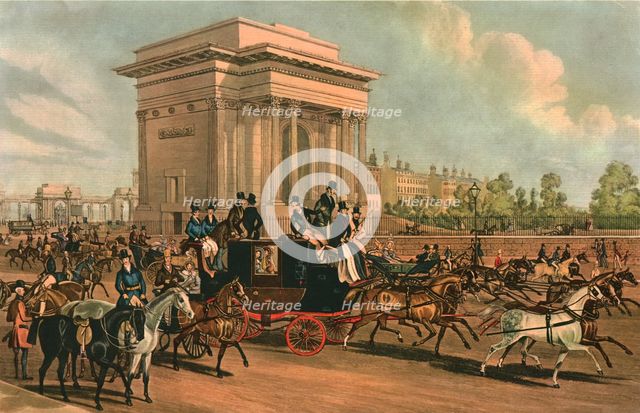 Hyde Park Corner, c1838.  Creator: J Harris.