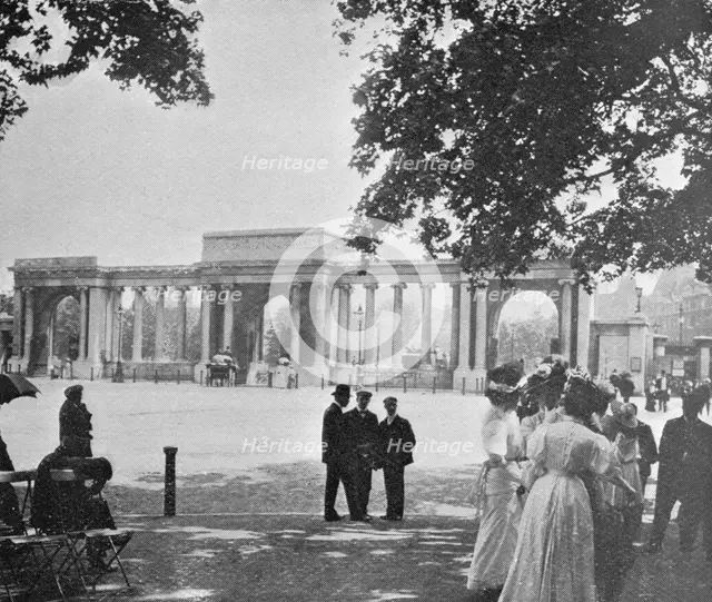 Hyde Park Corner, City of Westminster, London, late 19th-early 20th century.  Creator: Unknown.