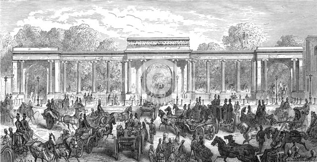 'Hyde Park Corner - Piccadilly Entrance', 1872.  Creator: Gustave Doré.