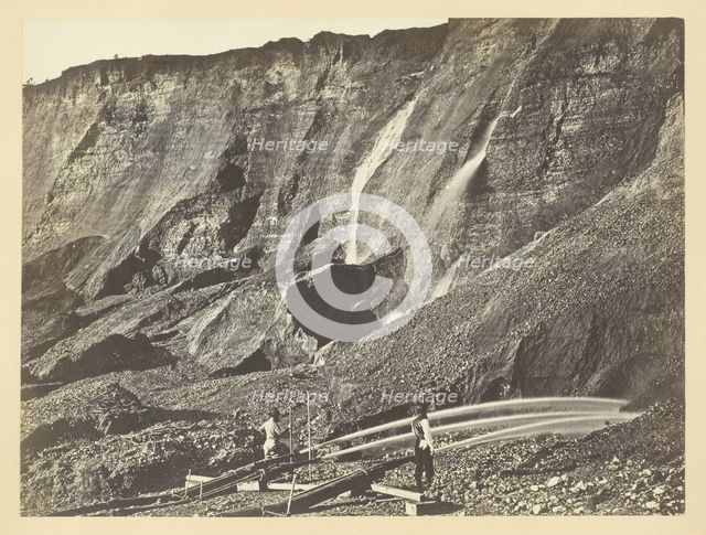 Hydraulic Gold Mining, Near Dutch Flats, California, C. P. R. R., 1868/69. Creator: Andrew Joseph Russell.