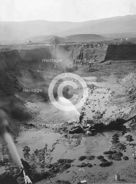 Hydraulic gold mining, between c1900 and 1923. Creator: Unknown.