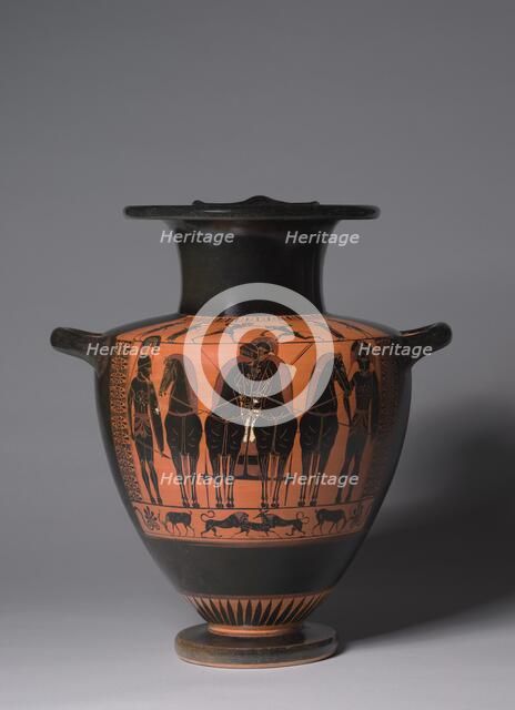 Hydria, c. 520 BC. Creator: Antimenes Painter (Greek), attributed to.